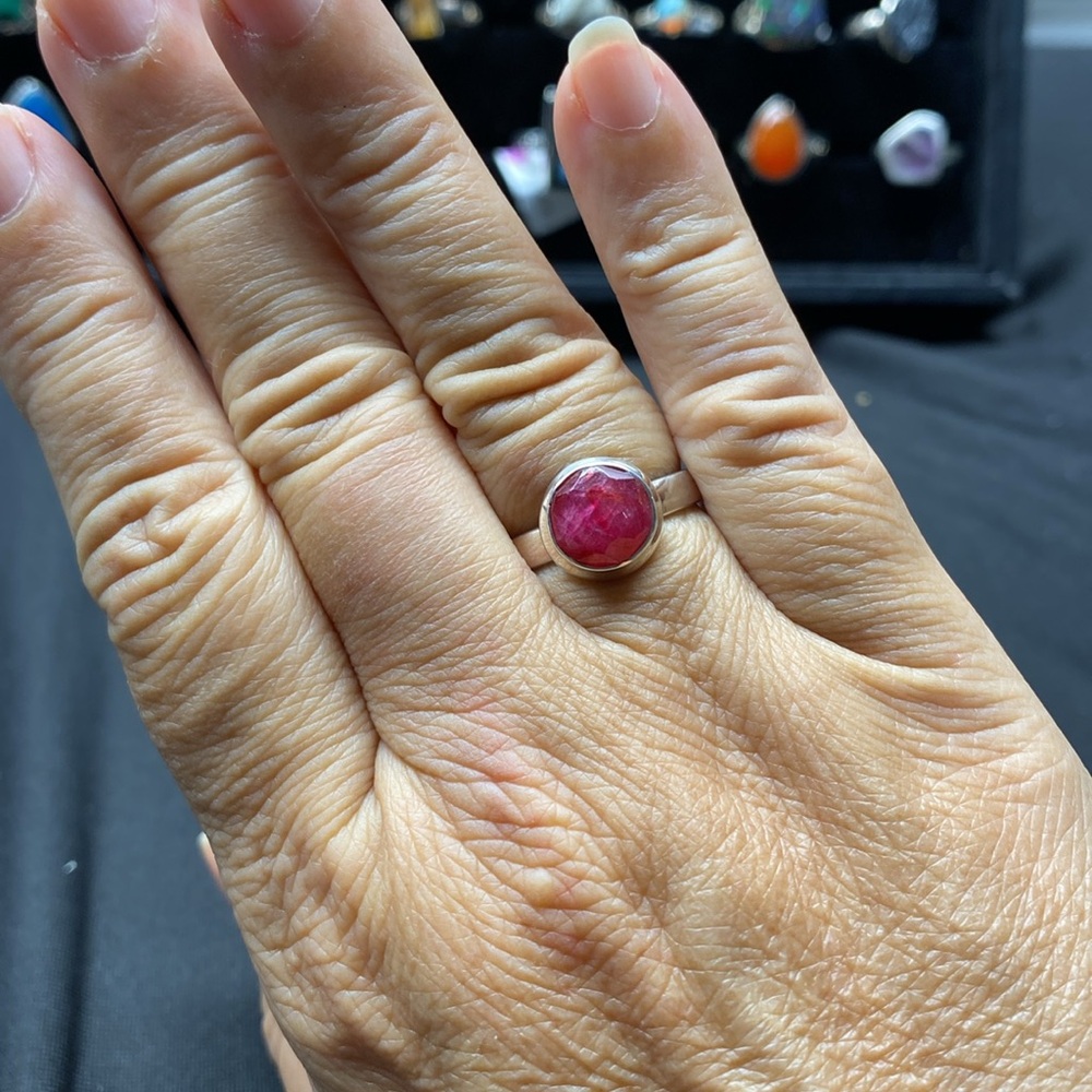 Ruby Ring Size 9 In Solid Sterling Silver 925 - image 8